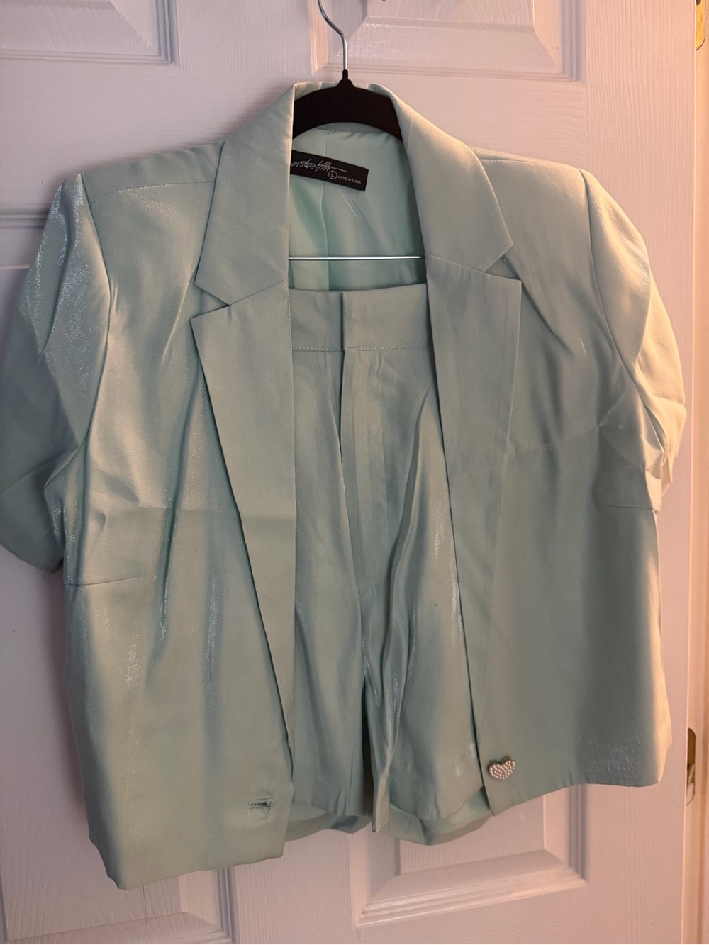 Short Sleeve Mint Blazer Jacket and Short Set - NWOT (Never Worn)
